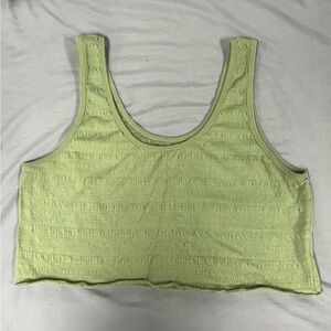 American Eagle Light Green Crimped Cropped Tank Top